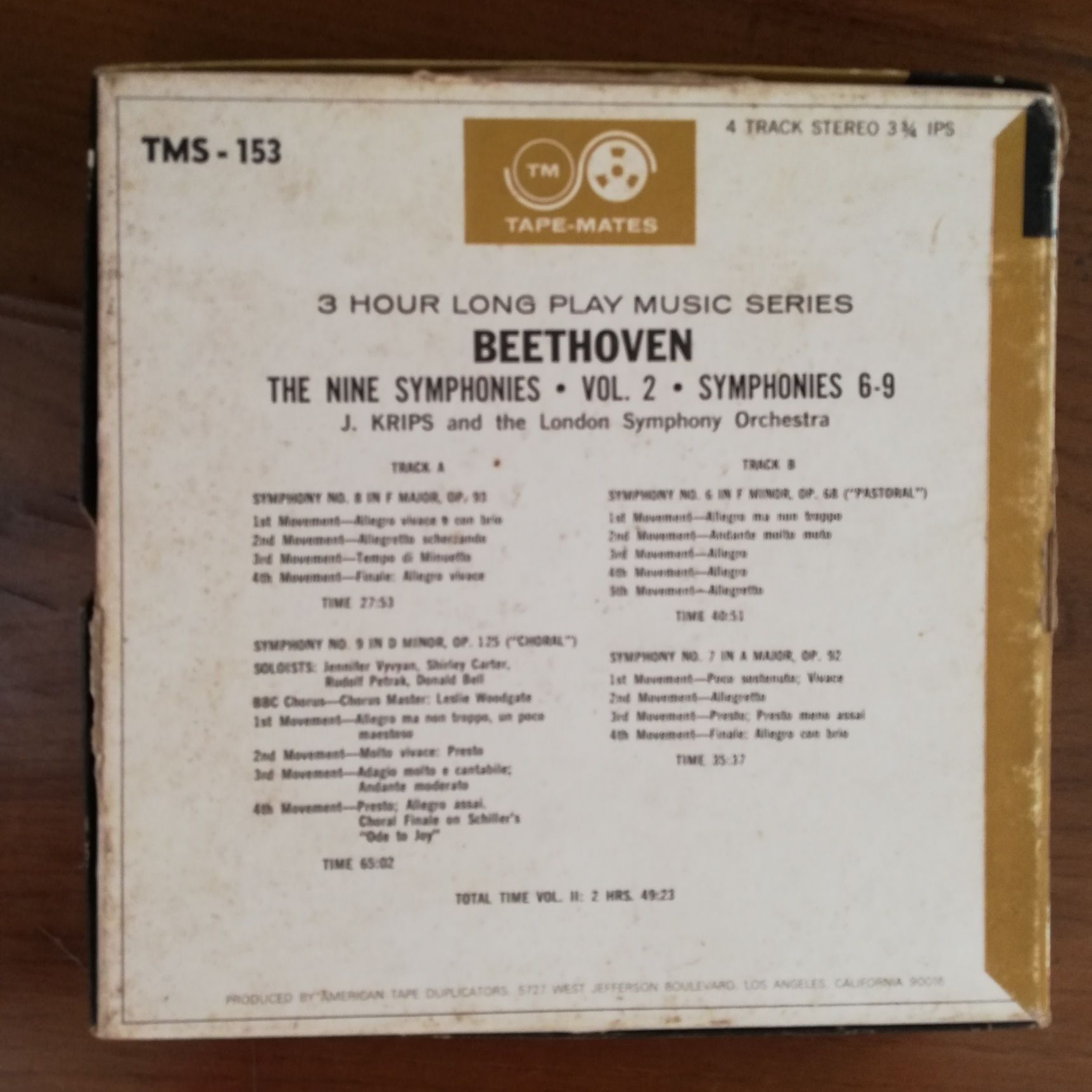 Bobine Reel to Reel "Beethoven - The Nine Symphonies"