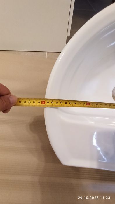 Umywalka 50cm koło,bateria syfon