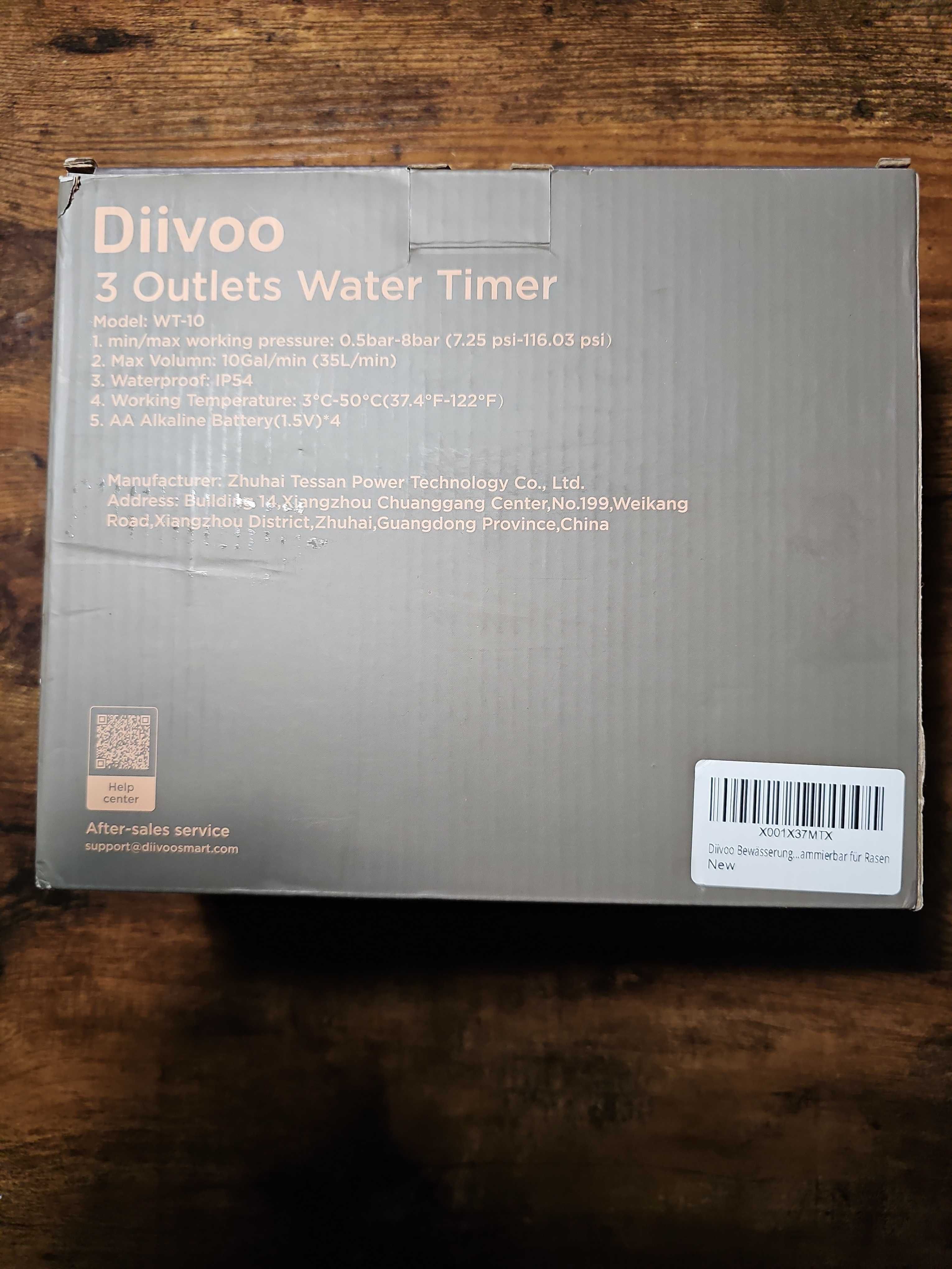 Diivoo Timer zraszaczy 3-strefowy 10 m