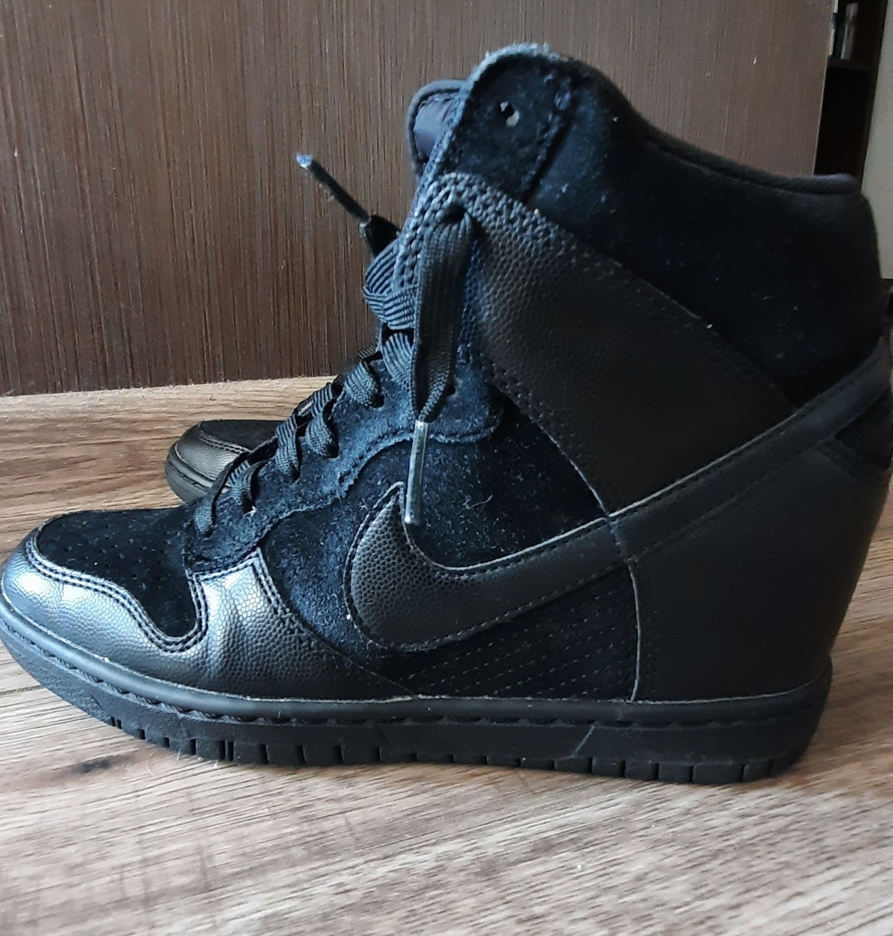 Czarne Nike Dunk Black roz 38.5 na koturnie