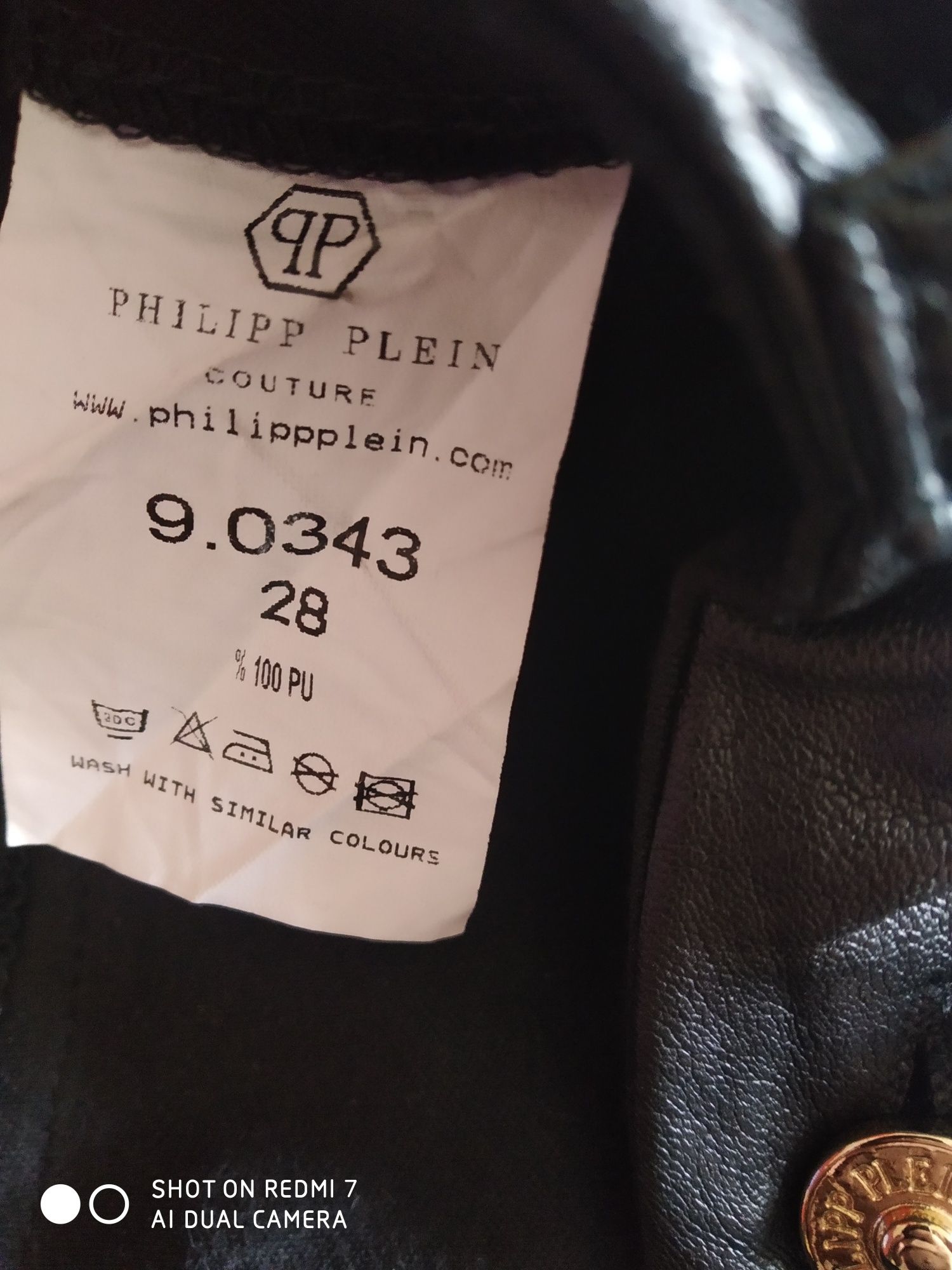 Oryginalne skórzane spodnie Philipp Plein