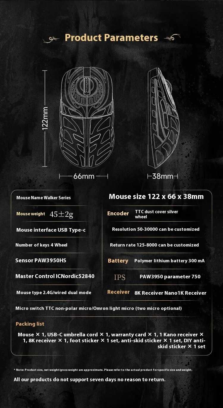 Wlmouse Strider OMRON Switch Paw3950HS