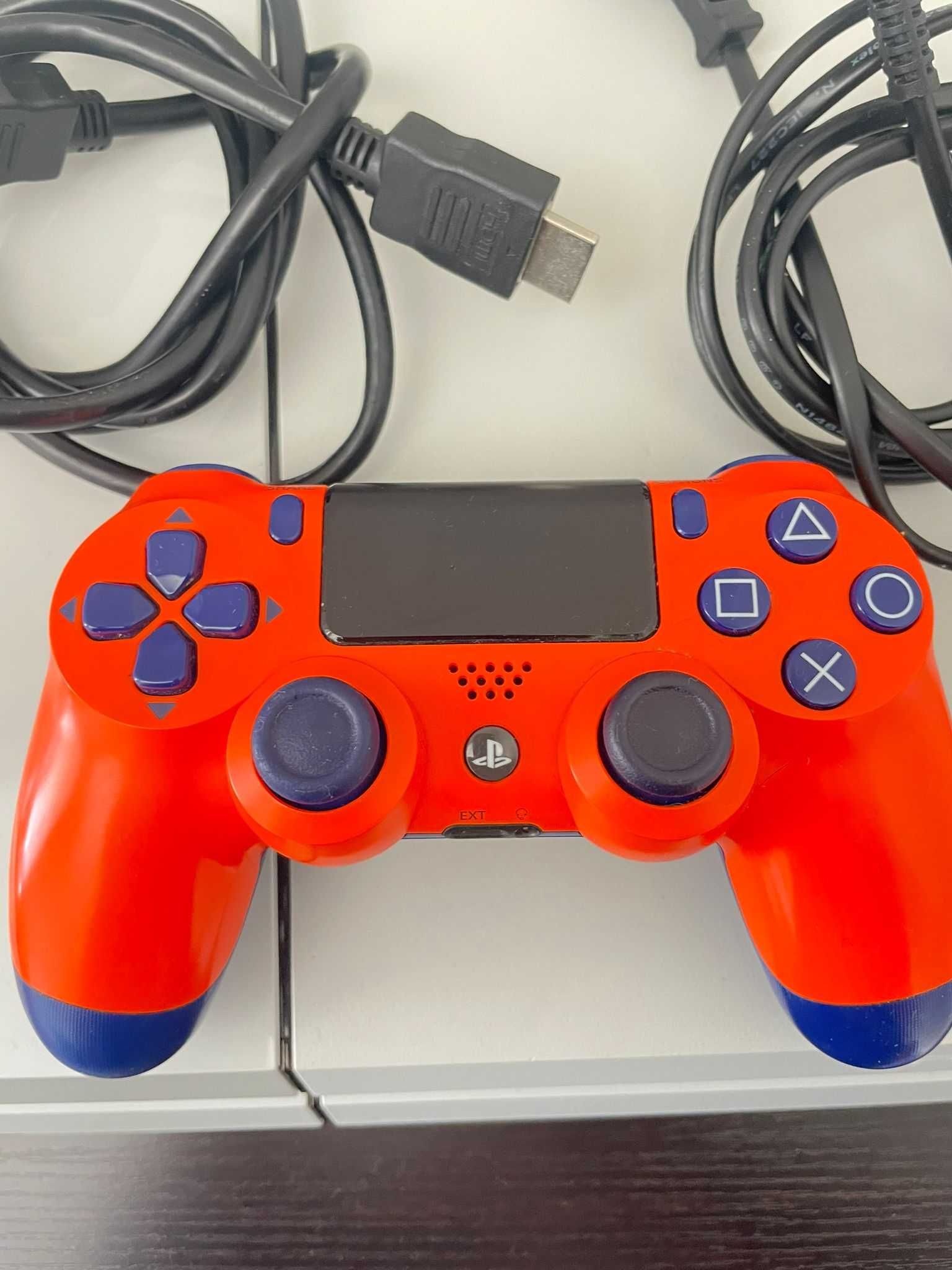 Ps4 Branca Slim 500 Gigas Comando Laranja