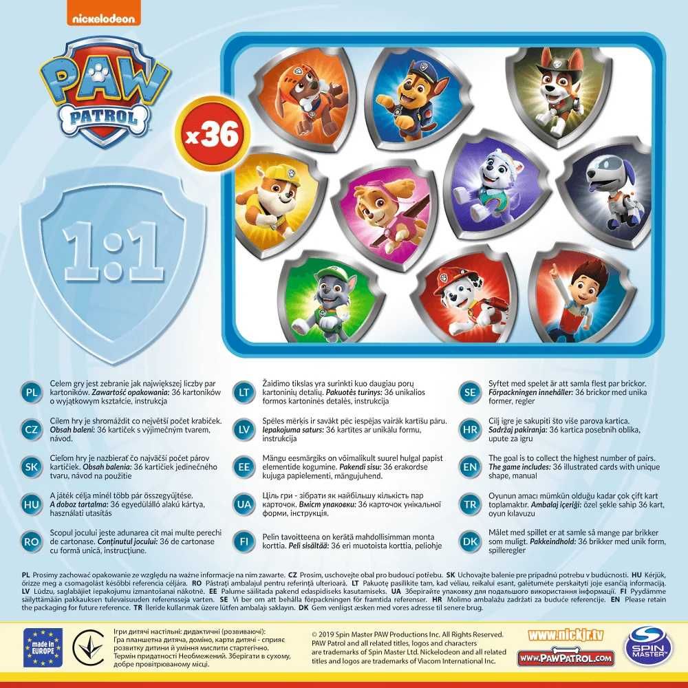 Gra dla dzieci MEMOS Psi Patrol Paw Patrol Trefl