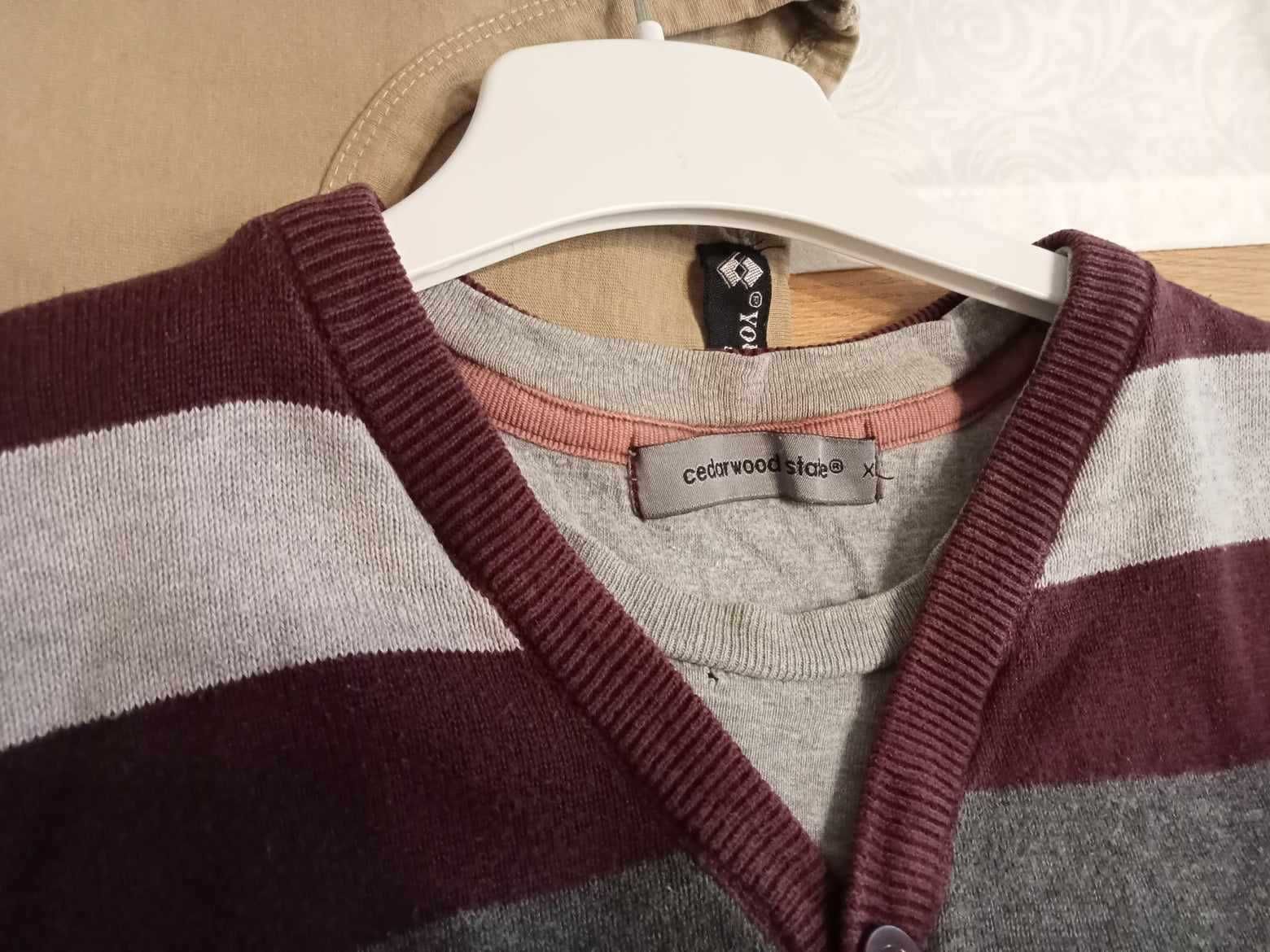 Sweter męski w pasy cedarwood state, rozmiar XL