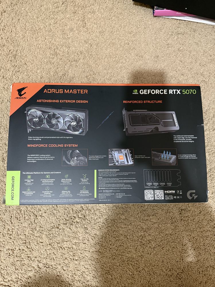 Відеокарта GIGABYTE AORUS GeForce RTX 5070 MASTER 12G