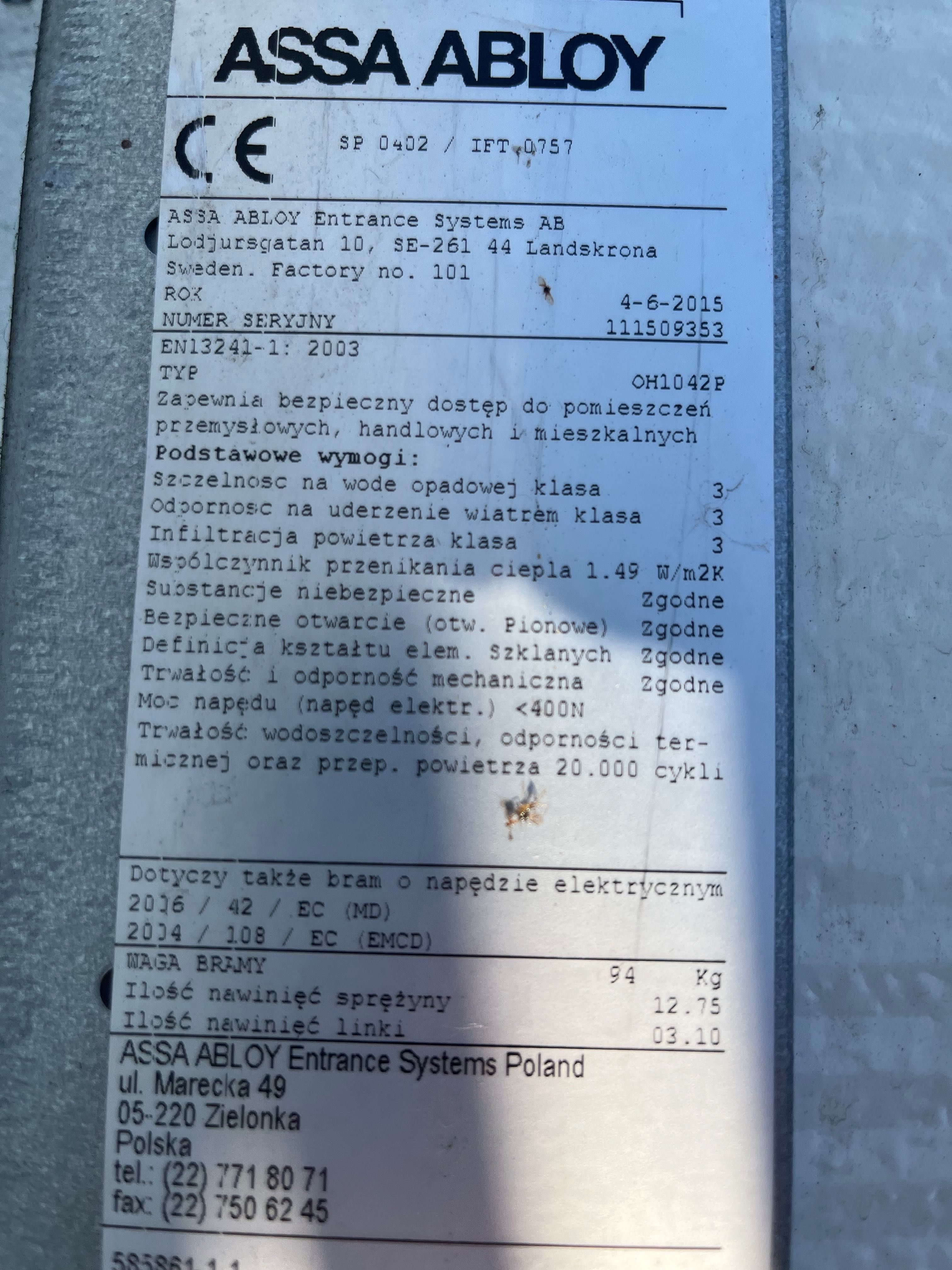 Brama przemysłowa AssaAbloy