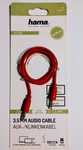 Kabel AUX audio typ Jack 3.5 mm SLIM CZERWONY