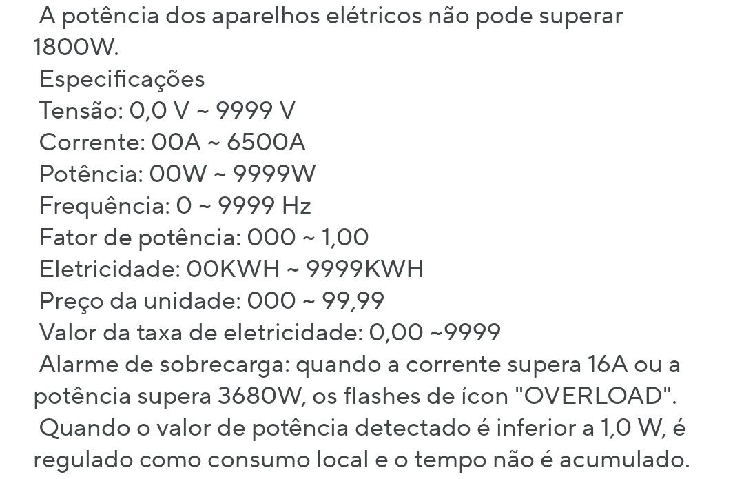 Medidor de consumos energéticos multifunções. Novo