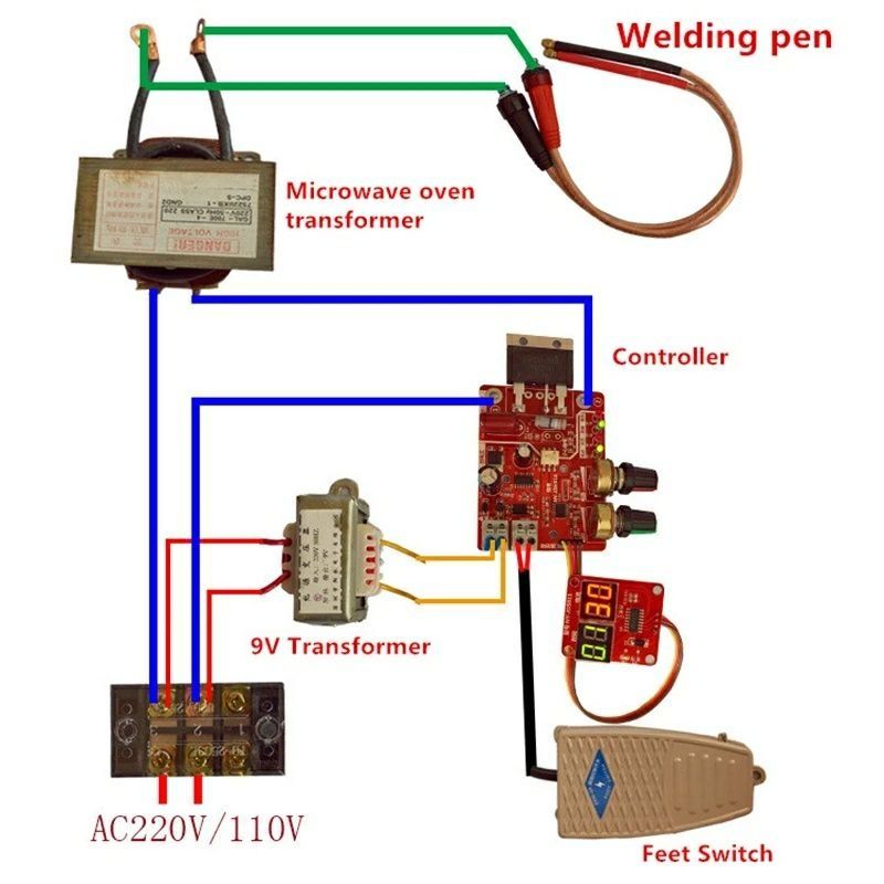 1100W Transformator do zgrzewarki punktowej z mikrofalówki kuchenki