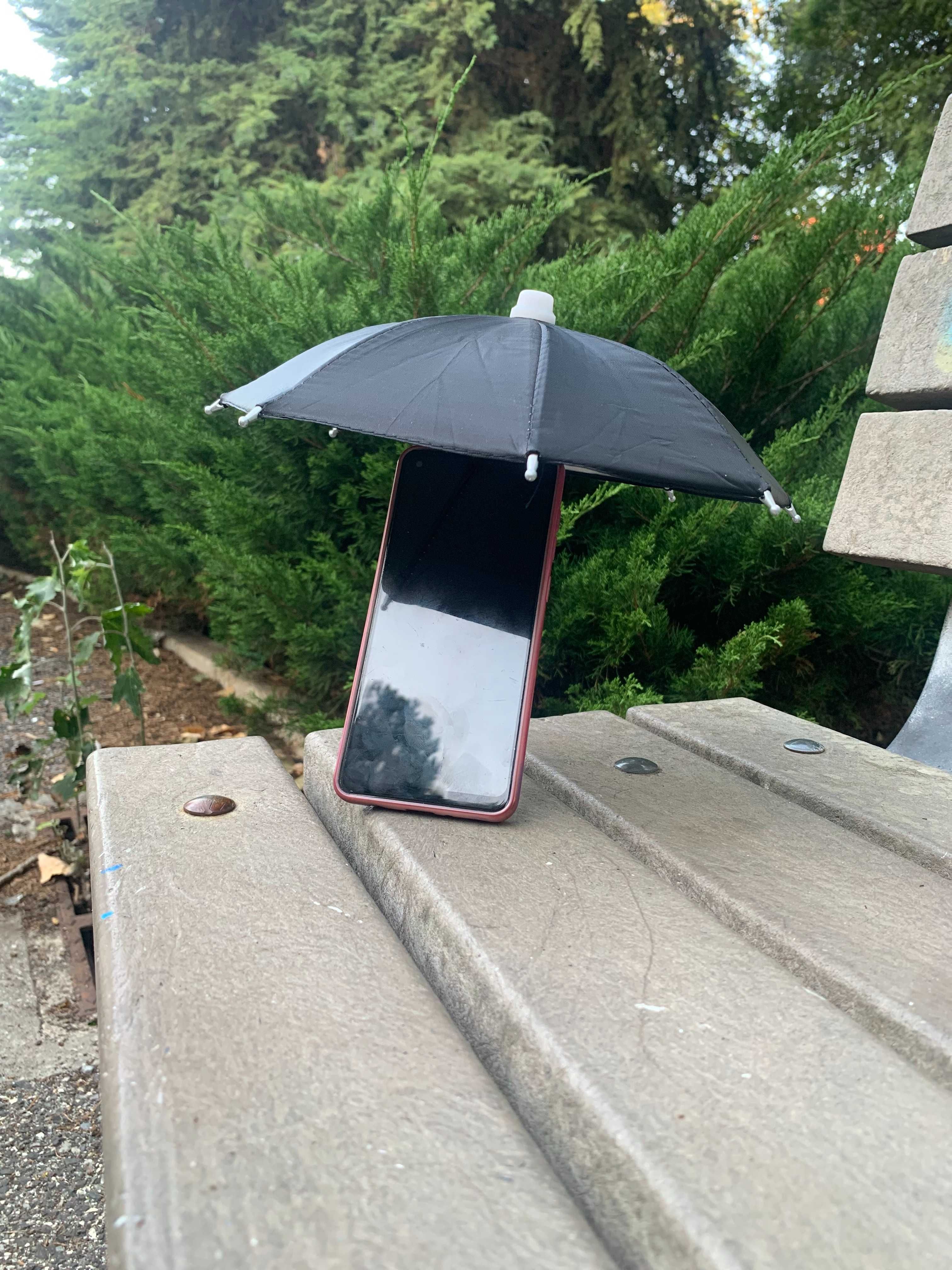 Suporte de telemóvel preto - Protege o telemóvel do sol e da chuva