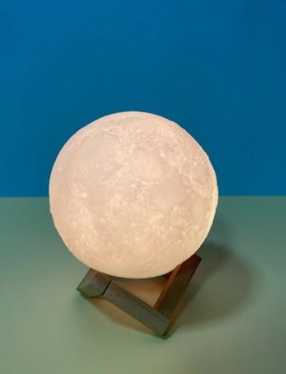 Нічник місяць на підставці 15 см, світильник 3D Moon Lamp від USB