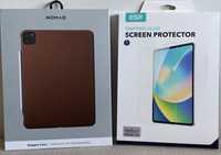 iPad 11 Pro M1/M2; Capa traseira Pele Genuína Ecco + Protector de ecrã