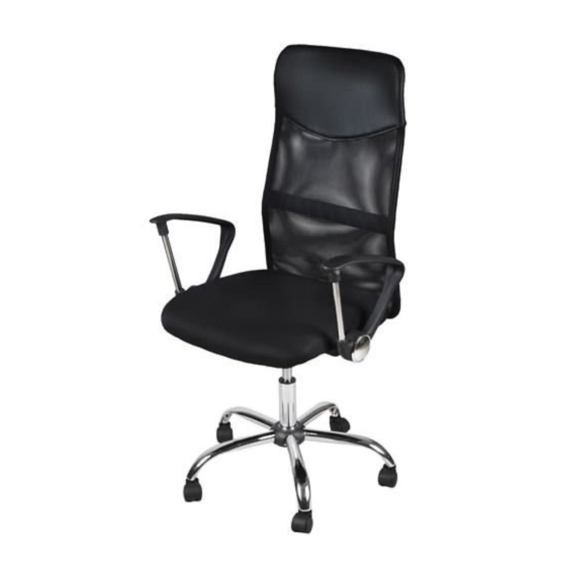 Fotel Biurowy Obrotowy Krzesło - Czarny, Wygodny, Wentylowany FV