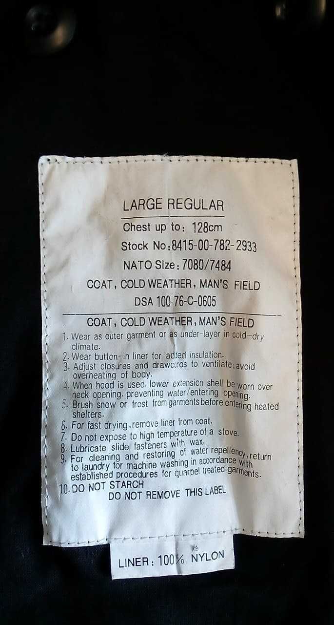 Kurtka M65 Security / Ochrona r. Large Regular czarna