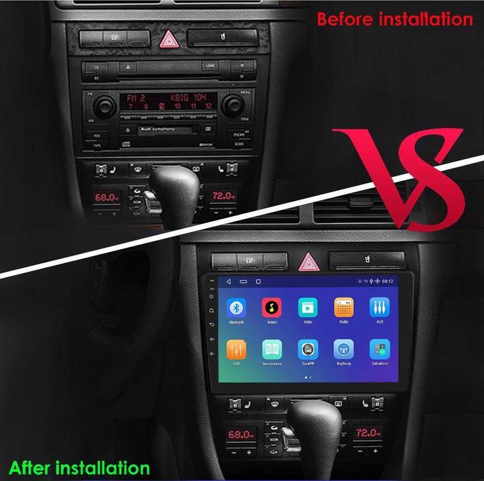 Radio Android 12 Audi A6 2 S6 RS6 97-04 wifi gps bluetooth