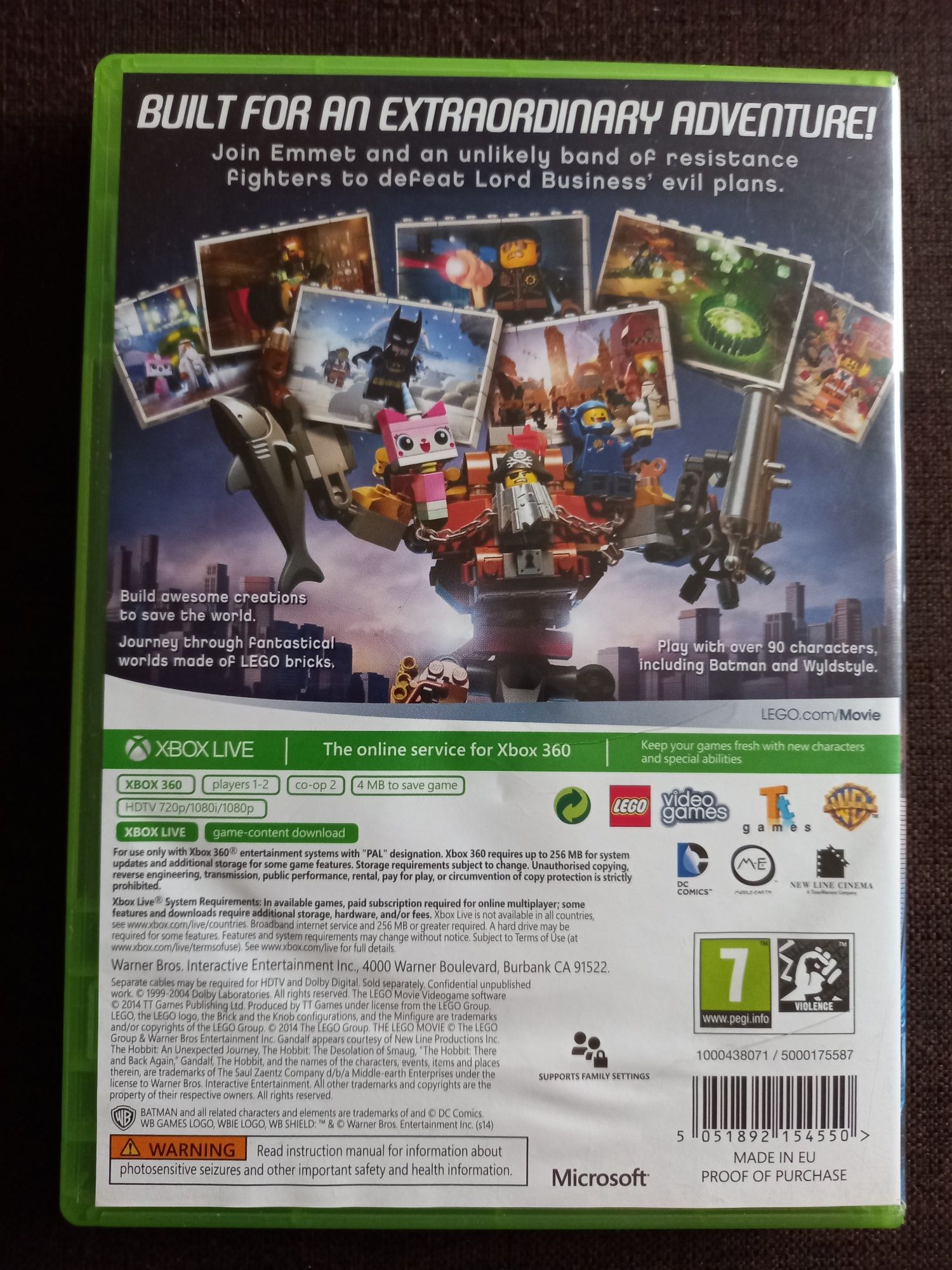 Gra Lego Przygoda Gra Wideo na xbox 360 video game
