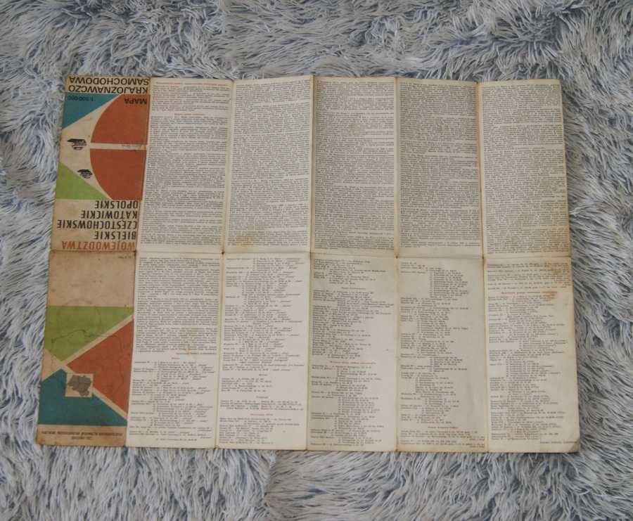 Woj. Bielskie Częstochowskie Katowickie mapa 1977