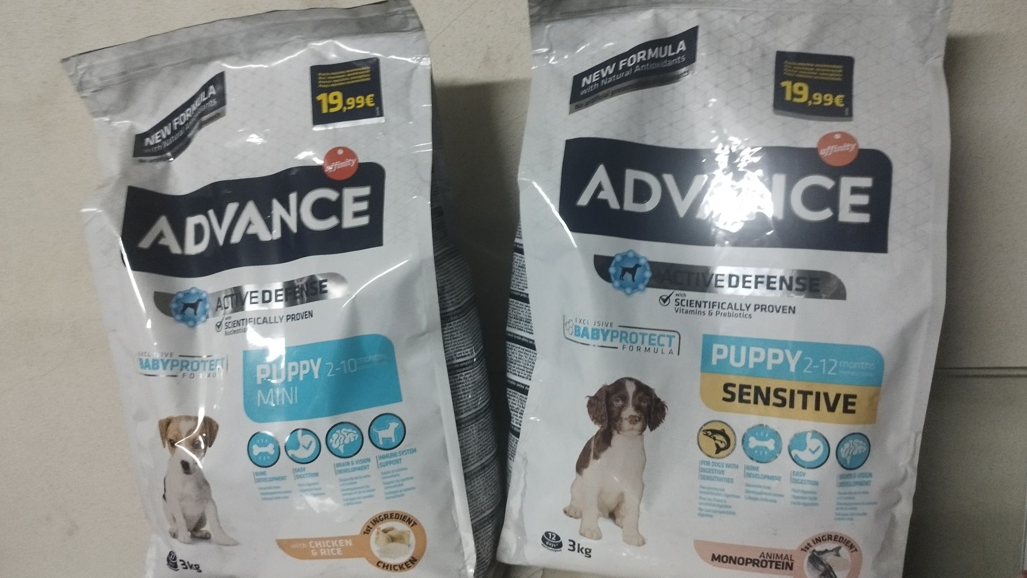 Venho dois sacos advance puppy