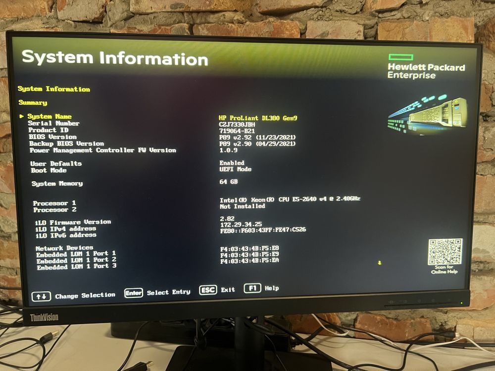 Сервер HP ProLiant DL380 Gen9 Xeon E5 2640 v4