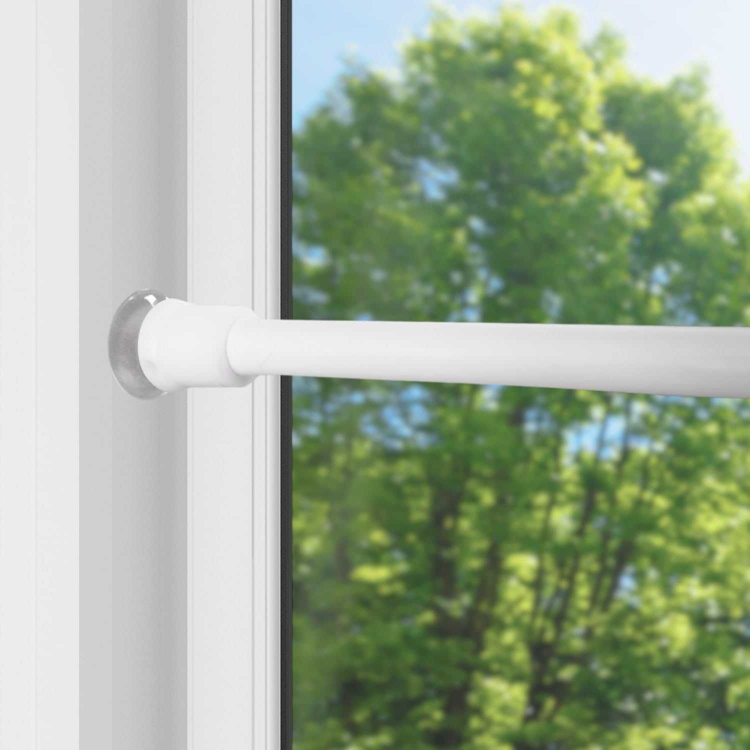 2x Karnisze teleskopowe z przyssawkami 50–80 cm białe bez wiercenia