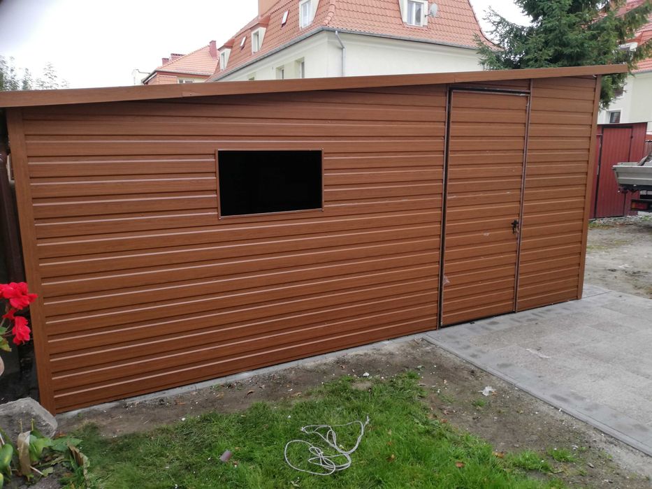 Garaż 3x5 + OKNO + DRZWI w CENIE Drewnopodobny