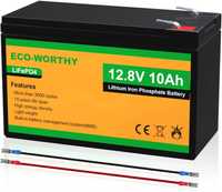 ECO-WORTHY 12V 10Ah (128Wh) Литиевая батарея LiFePO4, 3000+ циклов