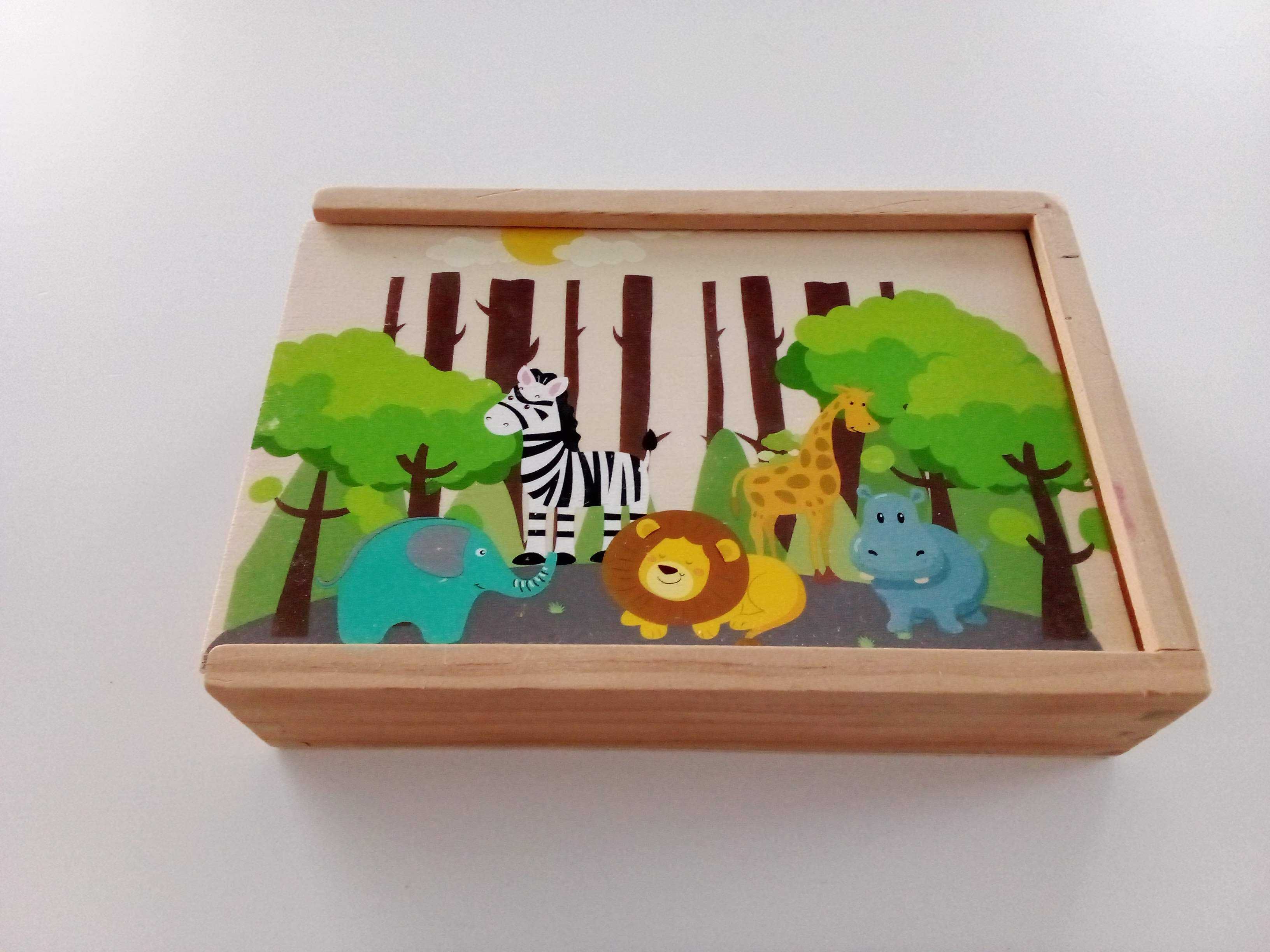 Domino dla dzieci w drewnianym opakowaniu