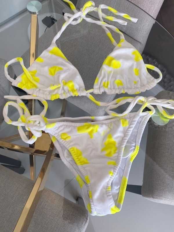 O'LA Voga Bikini Paint Swimsuit Biało żółte bikini uni
