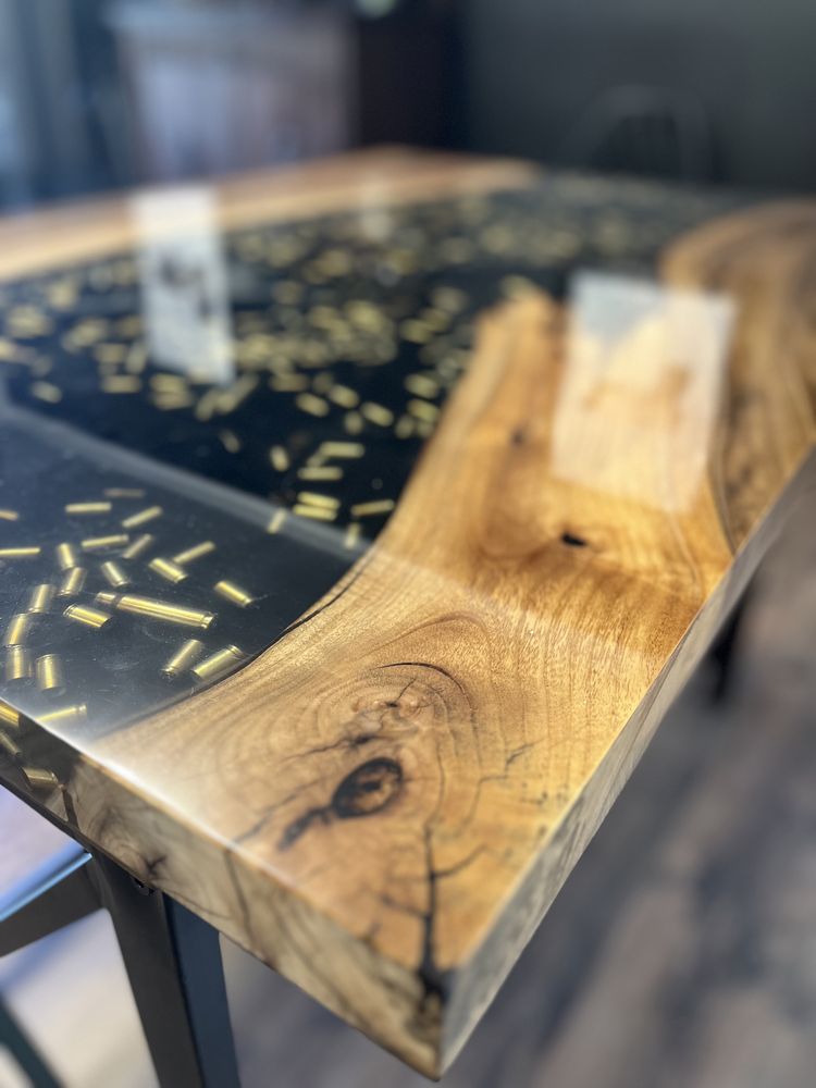 Blat stołu żywica / drewno