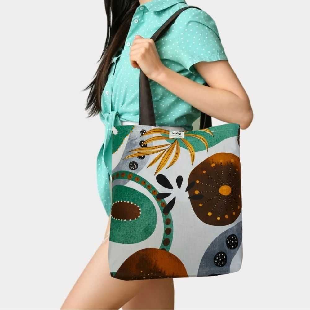 Torba na zakupy – BROWN PICASSO - Abstrakcyjny wzór