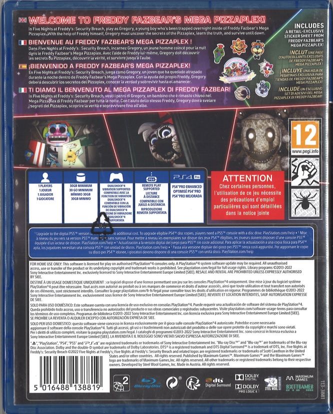 Five Nights at Freddy's: Security Breach (PS4) Gra nowa w folii