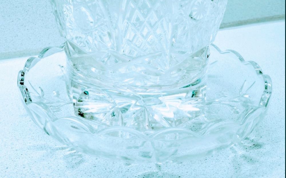 Блюдо хрусталь, бокалы италия, кувшин молочник набор, блюдца