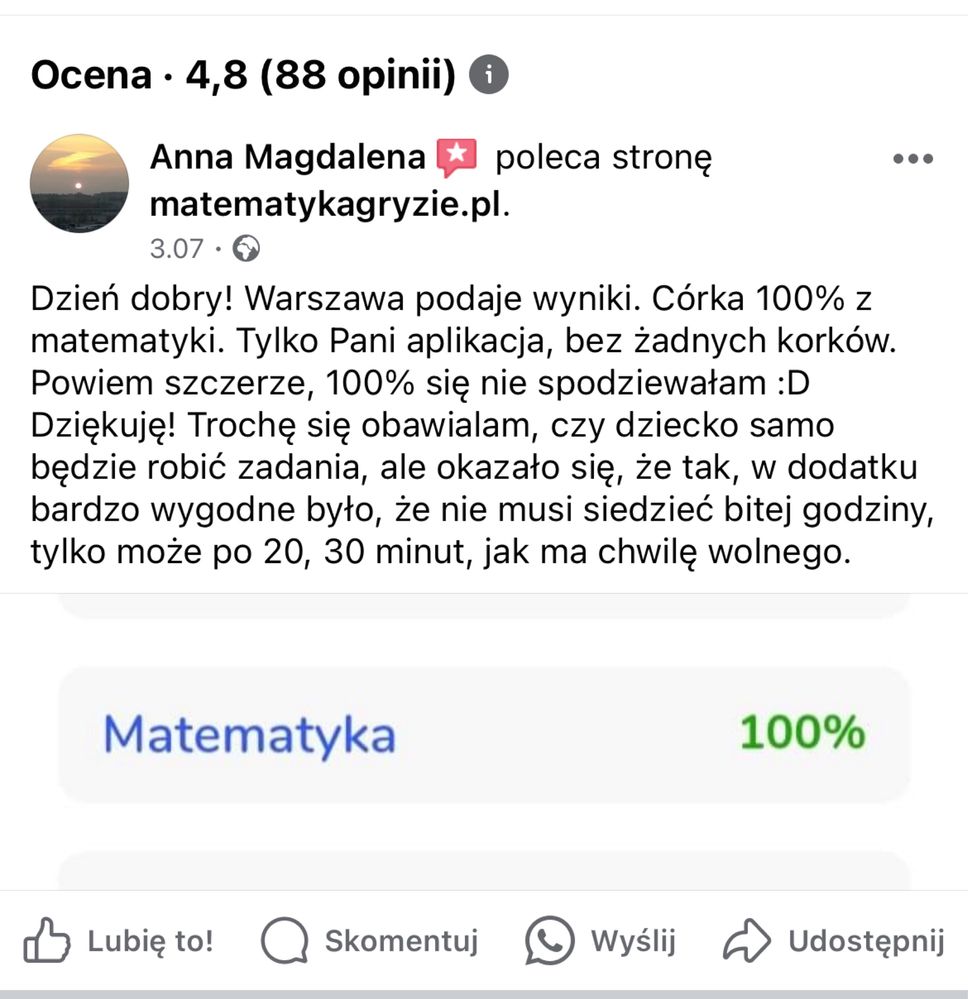 Korepetycje z matematyki z autorką aplikacji Matematyka Gryzie