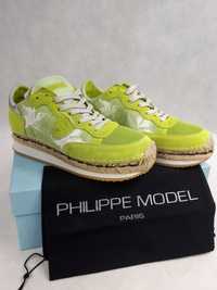 Nowe Espadryle PHILIPPE MODEL Saint Tropez sneakersy Amarillis Lime 38