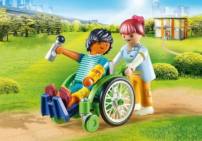 Playmobil paciente em cadeira de rodas NOVO