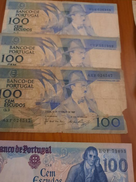 Notas Banco de Portugal antigas fora de circulação