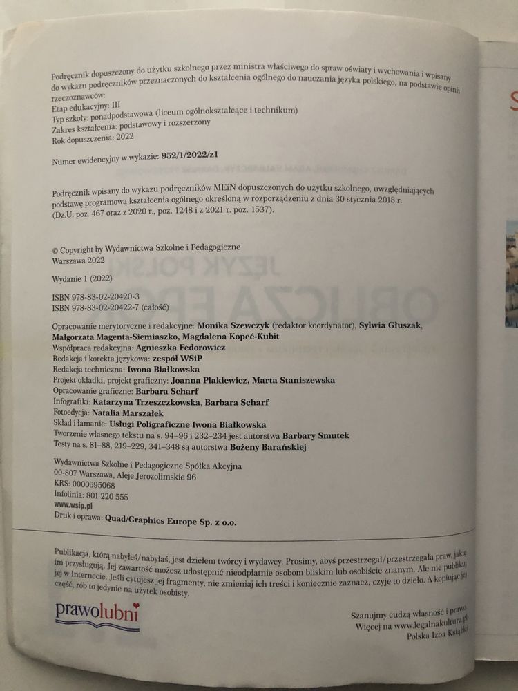 Podręcznik do liceum i technikum klasa 1 Język Polski Oblicza Epok