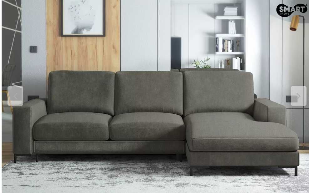 Narożnik sofa kanapa z funkcją spania Mokpeo zielony - łatwoczyszczący