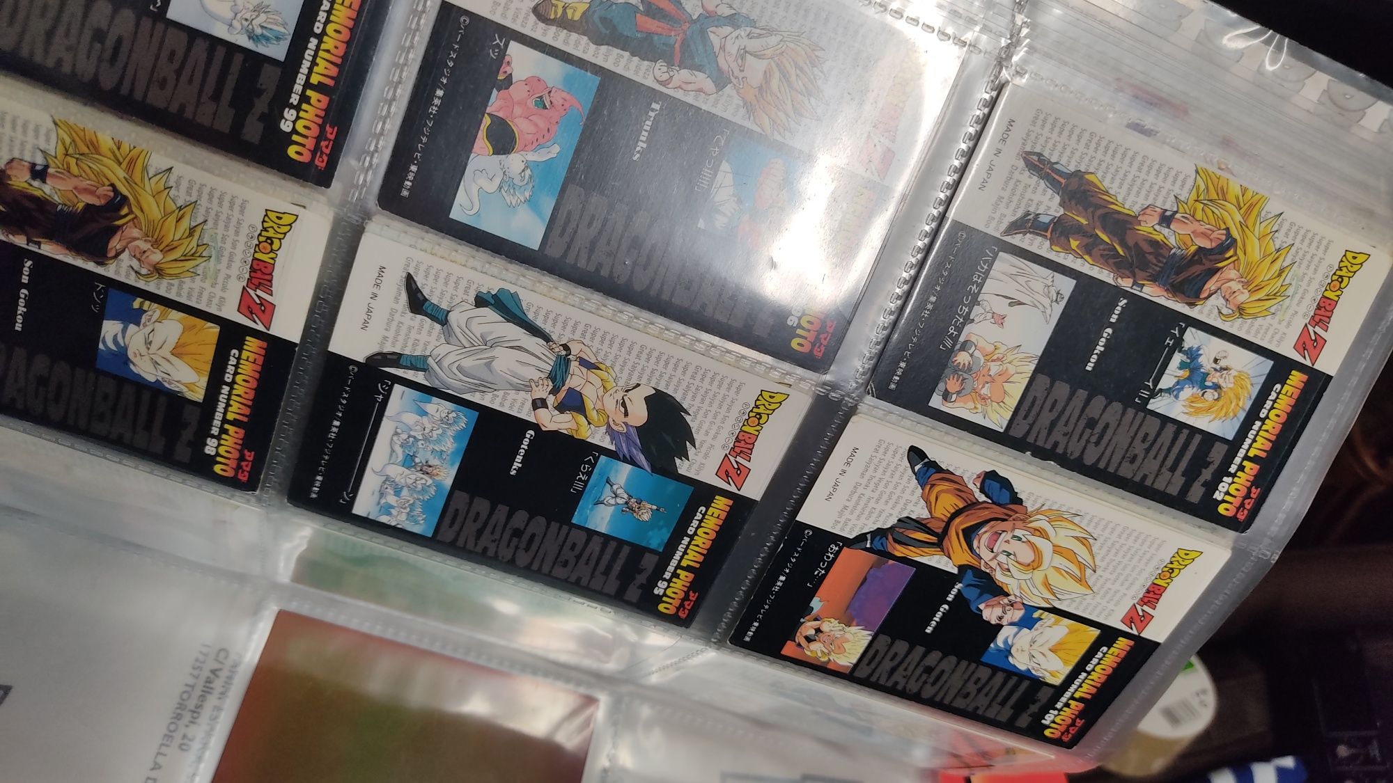 DragonballZ Memorial Photo Cards Amada coleção 1995