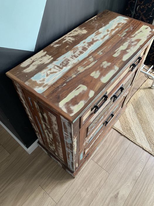 Komoda retro z litego drewna z odzysku