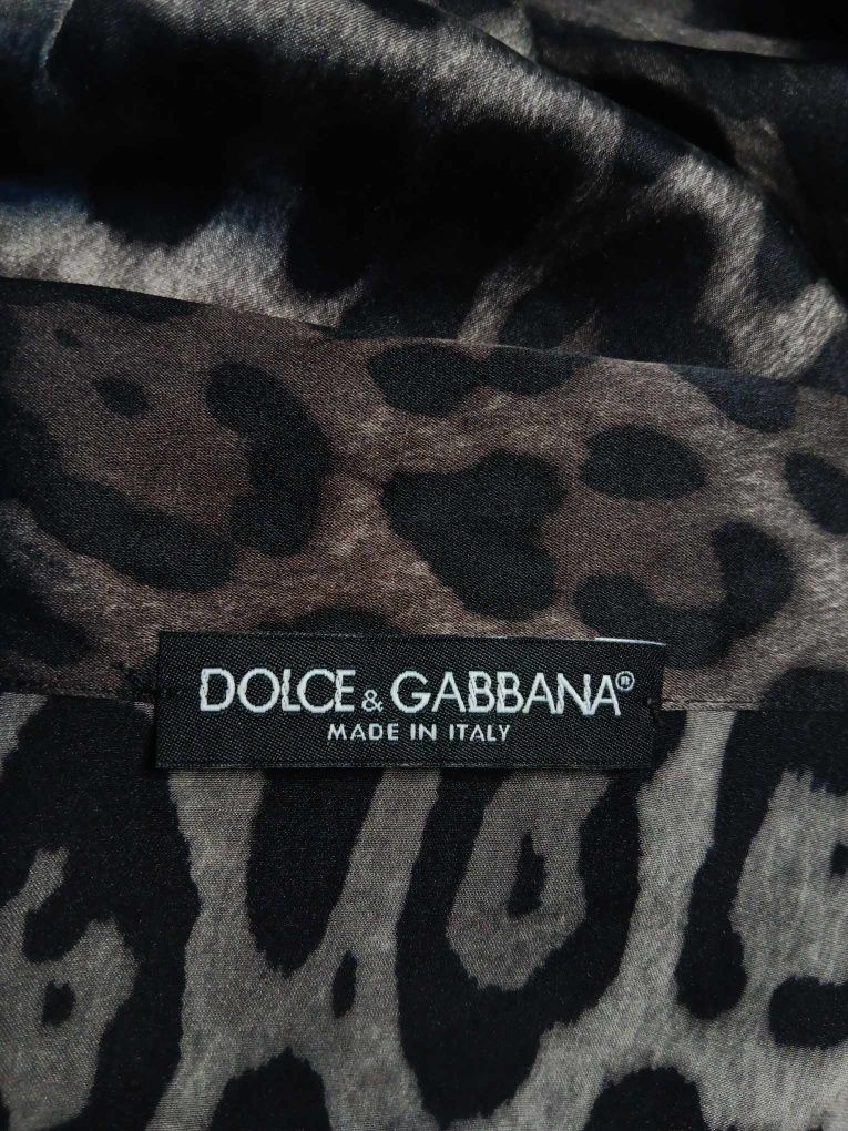 Jedwabna koszula Dolce&Gabbana w panterkę