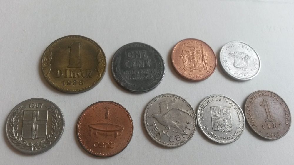 Moneta monety cent USA Seszele Islandia Fiji Jamajka Barbados Borneo