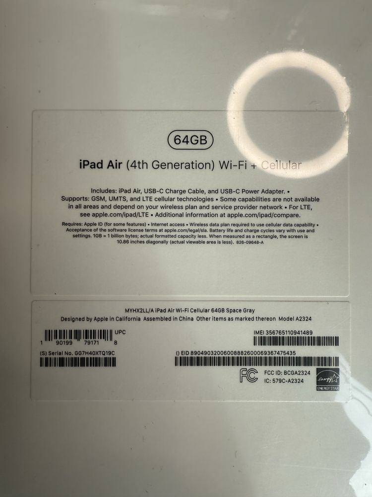 Планшет Apple iPad Air 2020 Wi-Fi + Cellular 64GB Space Gray MYHX2