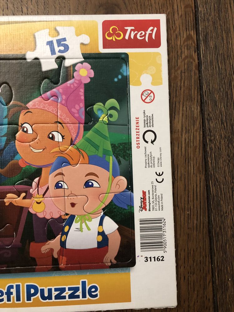 Jake i piraci z Nibylandii duże puzzle 3+ z szablonem