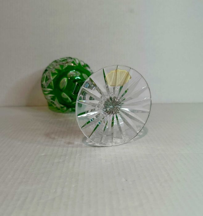 Kieliszek kryształowy do wina, remer, roemer, zielony