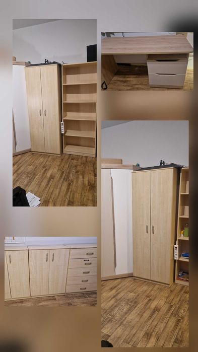 Meble młodzieżowe/ komplet szafa, komody, biurko, regały