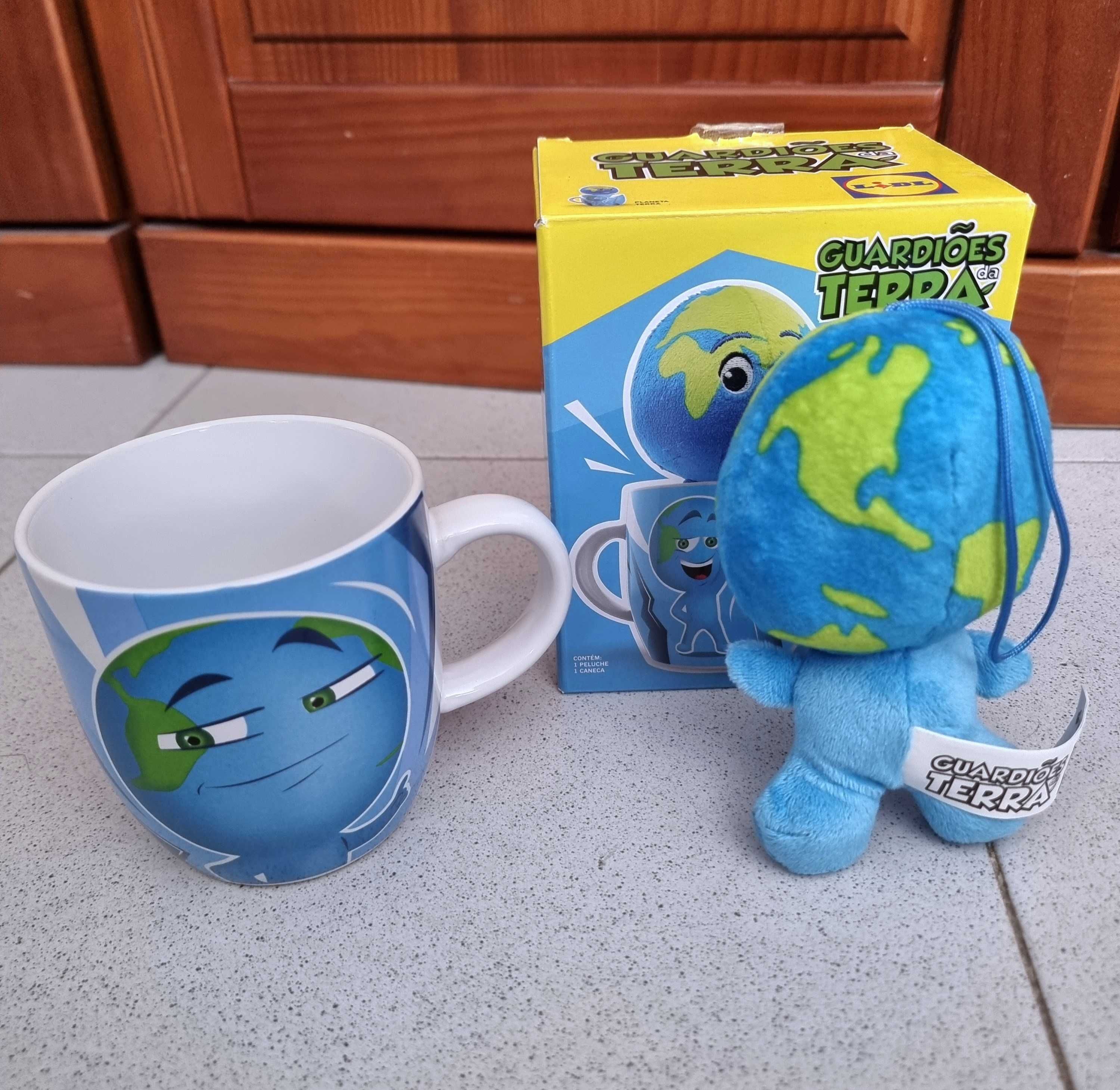 Caneca e boneco Guardiões da Terra - novos