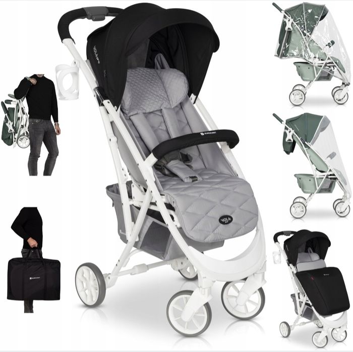 Wózek spacerowy EUROCART VOLT PRO dodatki Antracyt