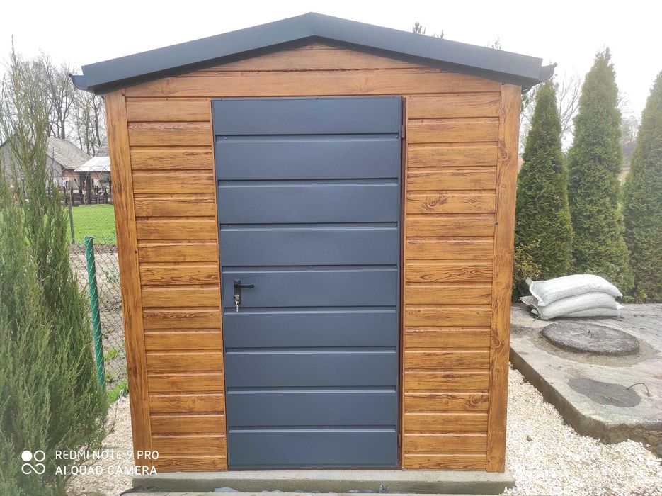 Garaż blaszany na budowę 3x5 4x5 Wzmocniony Trapez BLACHY-Producent